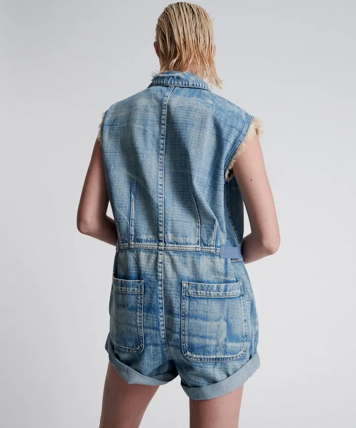 Women One Teaspoon Denim Jumpsuits WORN OUT HENDRIXE PALISADES OVERALL Women One Teaspoon Denim Jumpsuits WORN OUT HENDRIXE PALISADES OVERALL