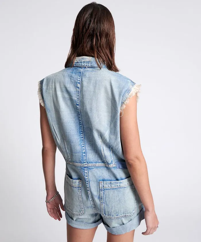 Women One Teaspoon Denim Jumpsuits WORN OUT HENDRIXE PALISADES OVERALL Women One Teaspoon Denim Jumpsuits WORN OUT HENDRIXE PALISADES OVERALL