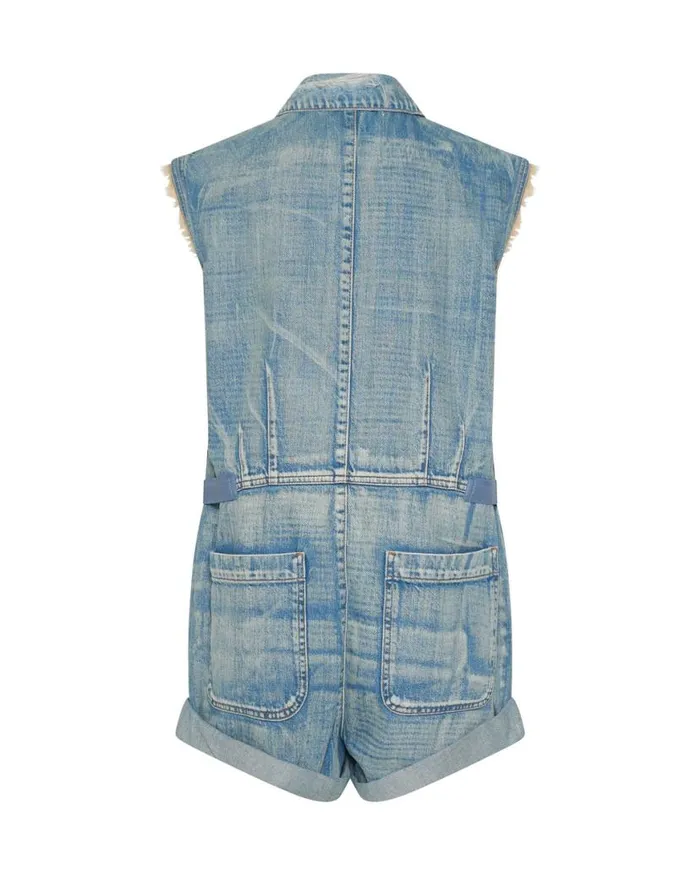 Women One Teaspoon Denim Jumpsuits WORN OUT HENDRIXE PALISADES OVERALL Women One Teaspoon Denim Jumpsuits WORN OUT HENDRIXE PALISADES OVERALL