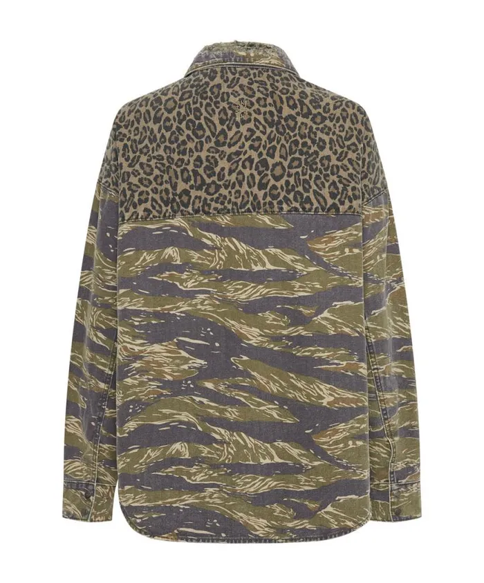 Women One Teaspoon Denim Shirts ANIMAL CAMO DARIA SHACKET Women One Teaspoon Denim Shirts ANIMAL CAMO DARIA SHACKET