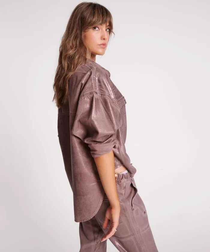 Women One Teaspoon Denim Shirts BRONZED CHOCOLATE WESTERN DARIA SHACKET Women One Teaspoon Denim Shirts BRONZED CHOCOLATE WESTERN DARIA SHACKET