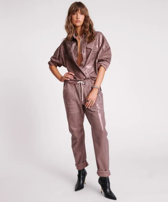 Women One Teaspoon Denim Shirts BRONZED CHOCOLATE WESTERN DARIA SHACKET Women One Teaspoon Denim Shirts BRONZED CHOCOLATE WESTERN DARIA SHACKET