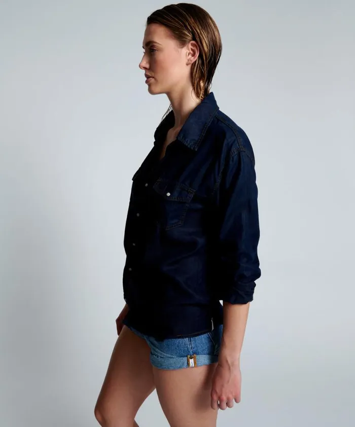 Women One Teaspoon Denim Shirts CAPRI LIBERTY TENCEL SHIRT Women One Teaspoon Denim Shirts CAPRI LIBERTY TENCEL SHIRT