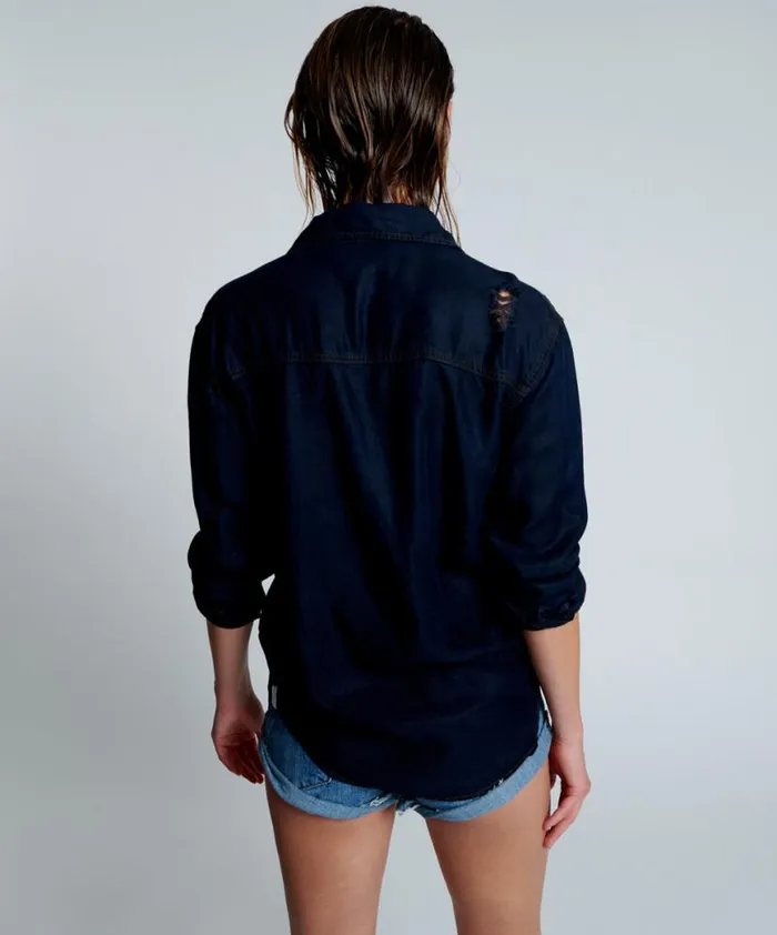 Women One Teaspoon Denim Shirts CAPRI LIBERTY TENCEL SHIRT Women One Teaspoon Denim Shirts CAPRI LIBERTY TENCEL SHIRT