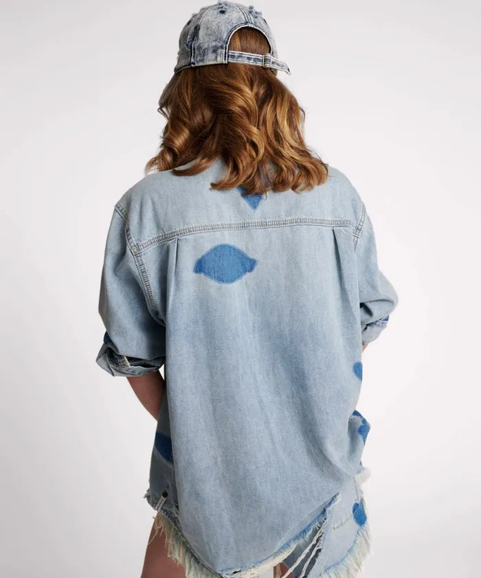 Women One Teaspoon Denim Shirts HENDRIXE PATCHED EVERYDAY DENIM SHIRT Women One Teaspoon Denim Shirts HENDRIXE PATCHED EVERYDAY DENIM SHIRT