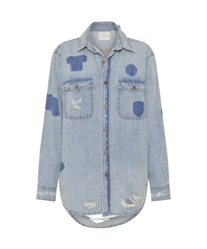 Women One Teaspoon Denim Shirts HENDRIXE PATCHED EVERYDAY DENIM SHIRT Women One Teaspoon Denim Shirts HENDRIXE PATCHED EVERYDAY DENIM SHIRT