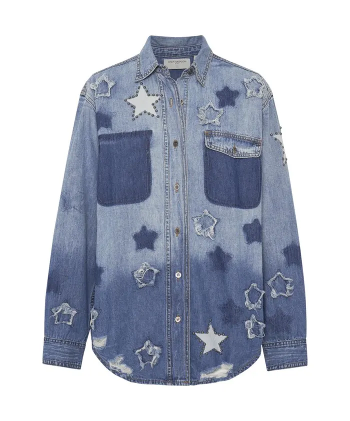 Women One Teaspoon Denim Shirts JOHNNY BLUE STAR CLASSIC EVERYDAY SHIRT Women One Teaspoon Denim Shirts JOHNNY BLUE STAR CLASSIC EVERYDAY SHIRT