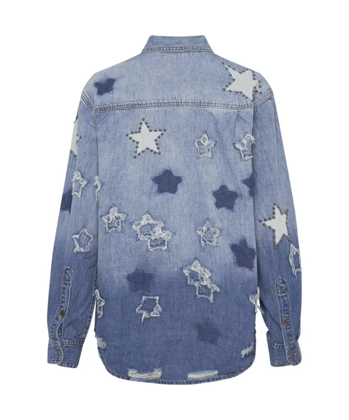 Women One Teaspoon Denim Shirts JOHNNY BLUE STAR CLASSIC EVERYDAY SHIRT Women One Teaspoon Denim Shirts JOHNNY BLUE STAR CLASSIC EVERYDAY SHIRT