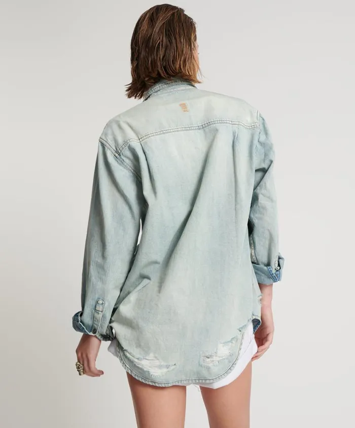 Women One Teaspoon Denim Shirts KANSAS EVERYDAY DENIM SHIRT Women One Teaspoon Denim Shirts KANSAS EVERYDAY DENIM SHIRT