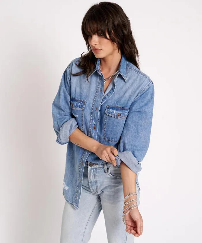 Women One Teaspoon Denim Shirts PACIFICA CLASSIC EVERYDAY DENIM SHIRT Women One Teaspoon Denim Shirts PACIFICA CLASSIC EVERYDAY DENIM SHIRT