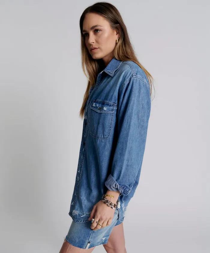 Women One Teaspoon Denim Shirts PACIFICA EVERYDAY DENIM SHIRT Women One Teaspoon Denim Shirts PACIFICA EVERYDAY DENIM SHIRT