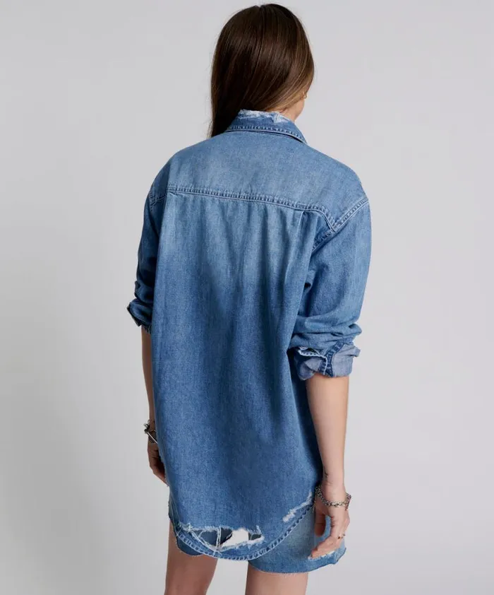 Women One Teaspoon Denim Shirts PACIFICA EVERYDAY DENIM SHIRT Women One Teaspoon Denim Shirts PACIFICA EVERYDAY DENIM SHIRT