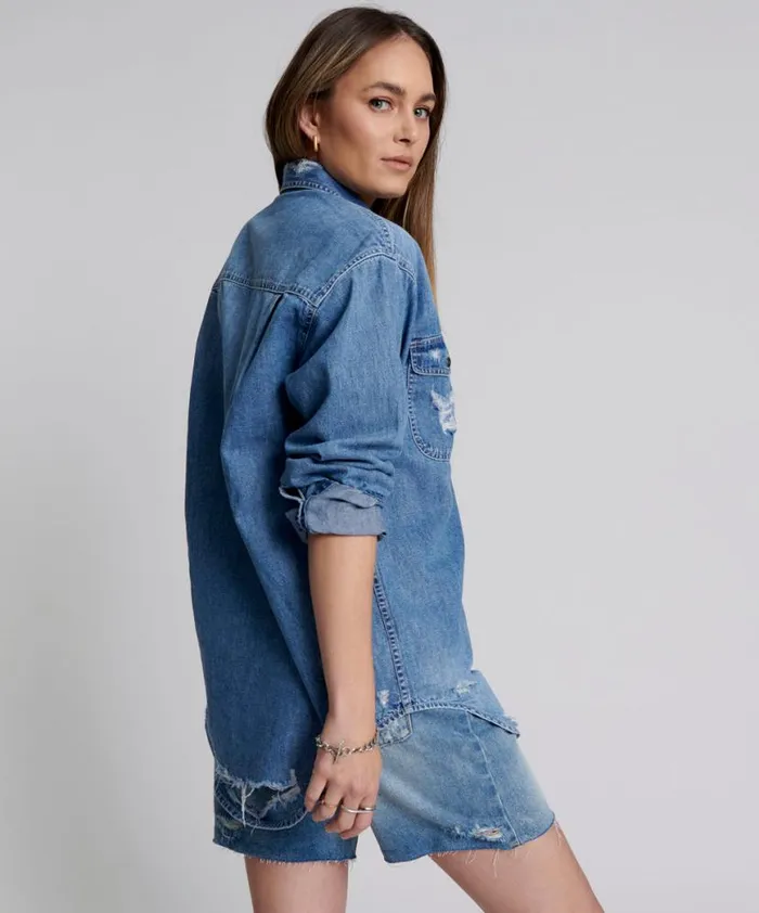 Women One Teaspoon Denim Shirts PACIFICA EVERYDAY DENIM SHIRT Women One Teaspoon Denim Shirts PACIFICA EVERYDAY DENIM SHIRT
