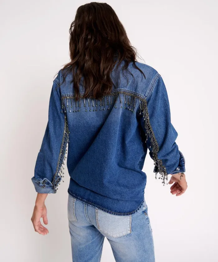 Women One Teaspoon Denim Shirts RAZZLE DAZZLE WESTERN SHIRT Women One Teaspoon Denim Shirts RAZZLE DAZZLE WESTERN SHIRT