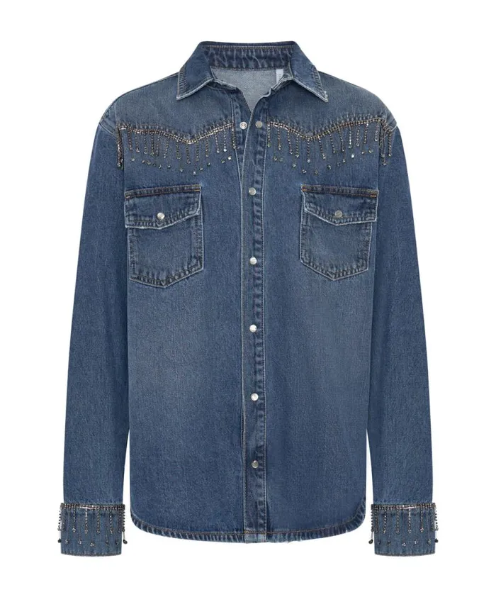 Women One Teaspoon Denim Shirts RAZZLE DAZZLE WESTERN SHIRT Women One Teaspoon Denim Shirts RAZZLE DAZZLE WESTERN SHIRT