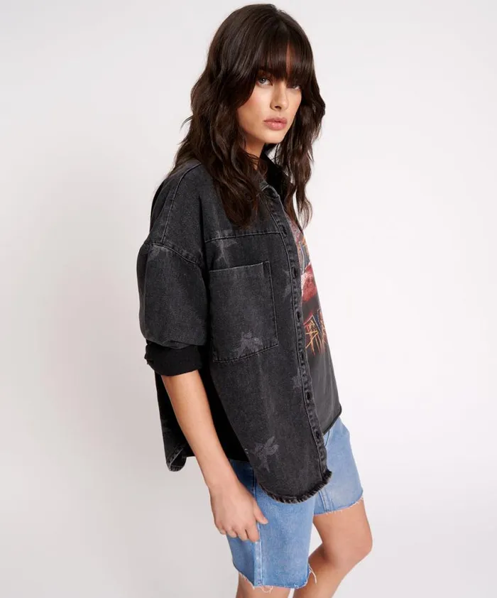Women One Teaspoon Denim Shirts THE BOWER DARIA SHACKET Women One Teaspoon Denim Shirts THE BOWER DARIA SHACKET