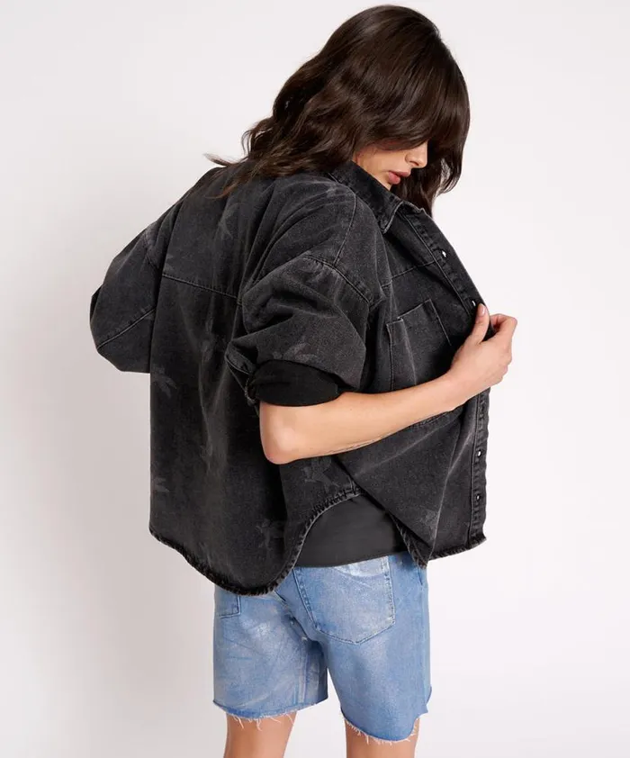 Women One Teaspoon Denim Shirts THE BOWER DARIA SHACKET Women One Teaspoon Denim Shirts THE BOWER DARIA SHACKET
