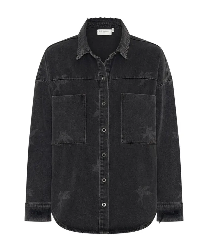 Women One Teaspoon Denim Shirts THE BOWER DARIA SHACKET Women One Teaspoon Denim Shirts THE BOWER DARIA SHACKET
