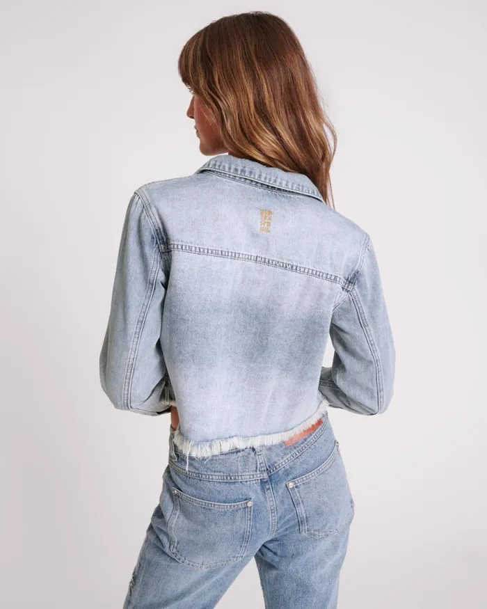 Women One Teaspoon Denim Tops BLUE BLOSSOM LONG SLEEVE DENIM BRAXTON TOP Women One Teaspoon Denim Tops BLUE BLOSSOM LONG SLEEVE DENIM BRAXTON TOP