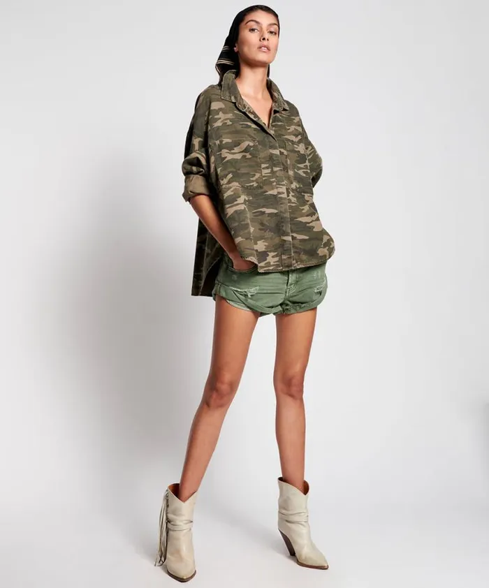 Women One Teaspoon Denim Tops CAMO LONG SLEEVE DARIA SHIRT Women One Teaspoon Denim Tops CAMO LONG SLEEVE DARIA SHIRT