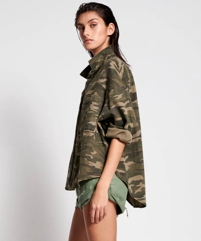 Women One Teaspoon Denim Tops CAMO LONG SLEEVE DARIA SHIRT Women One Teaspoon Denim Tops CAMO LONG SLEEVE DARIA SHIRT