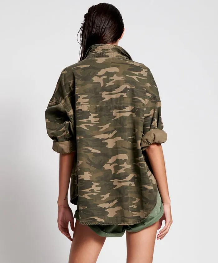 Women One Teaspoon Denim Tops CAMO LONG SLEEVE DARIA SHIRT Women One Teaspoon Denim Tops CAMO LONG SLEEVE DARIA SHIRT