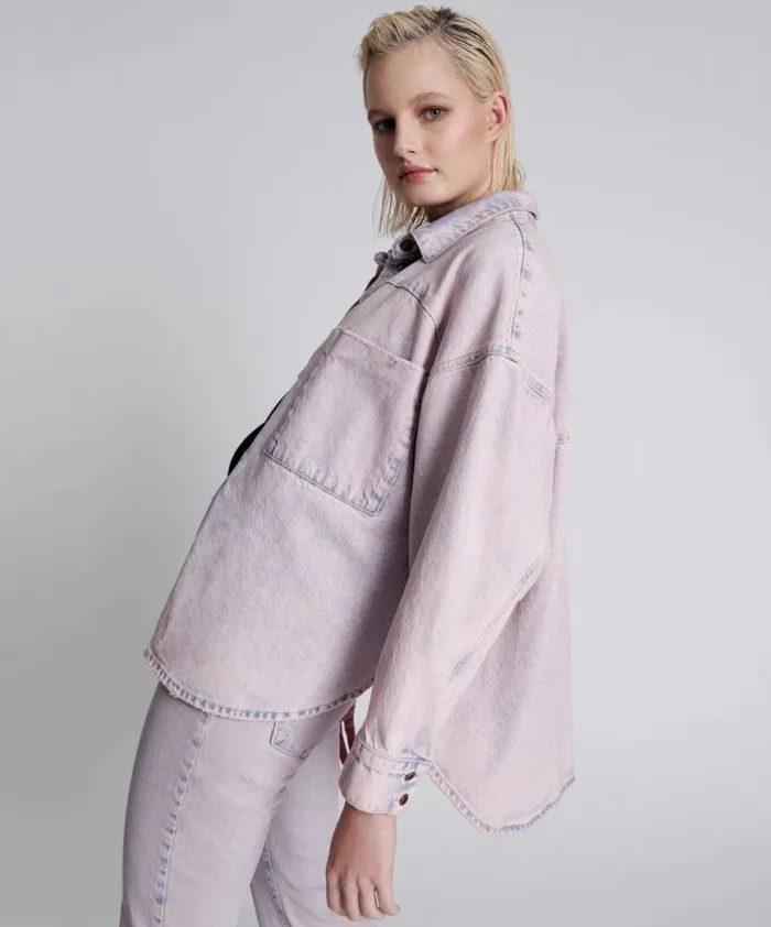 Women One Teaspoon Denim Tops PINK HAZE LONG SLEEVE DARIA SHACKET Women One Teaspoon Denim Tops PINK HAZE LONG SLEEVE DARIA SHACKET