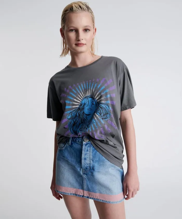 Women One Teaspoon Graphic Tees FEEL REAL ORGANIC UNISEX TEE