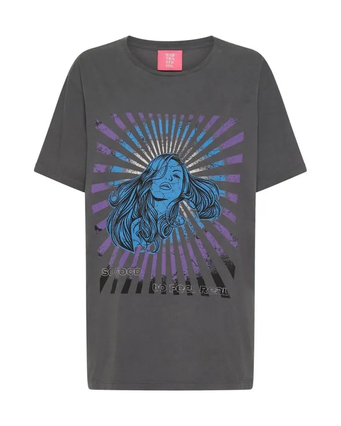 Women One Teaspoon Graphic Tees FEEL REAL ORGANIC UNISEX TEE Women One Teaspoon Graphic Tees FEEL REAL ORGANIC UNISEX TEE