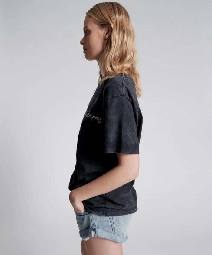 Women One Teaspoon Graphic Tees ONE TEASPOON EMBROIDERED UNISEX LOGO TEE Women One Teaspoon Graphic Tees ONE TEASPOON EMBROIDERED UNISEX LOGO TEE