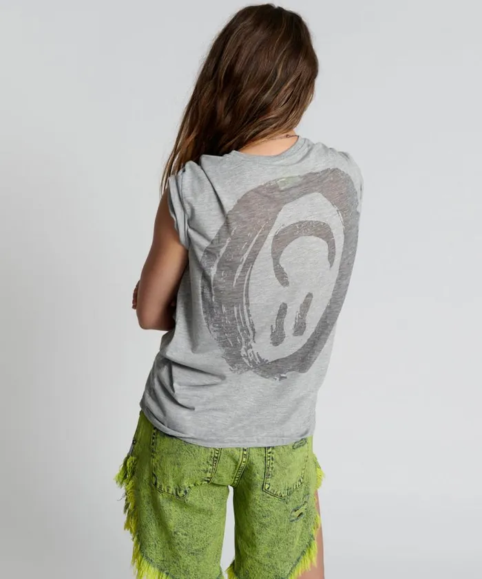 Women One Teaspoon Graphic Tees SHE IS RARE BURNOUT CREW TEE