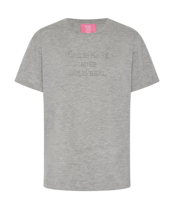 Women One Teaspoon Graphic Tees SHE IS RARE BURNOUT CREW TEE
