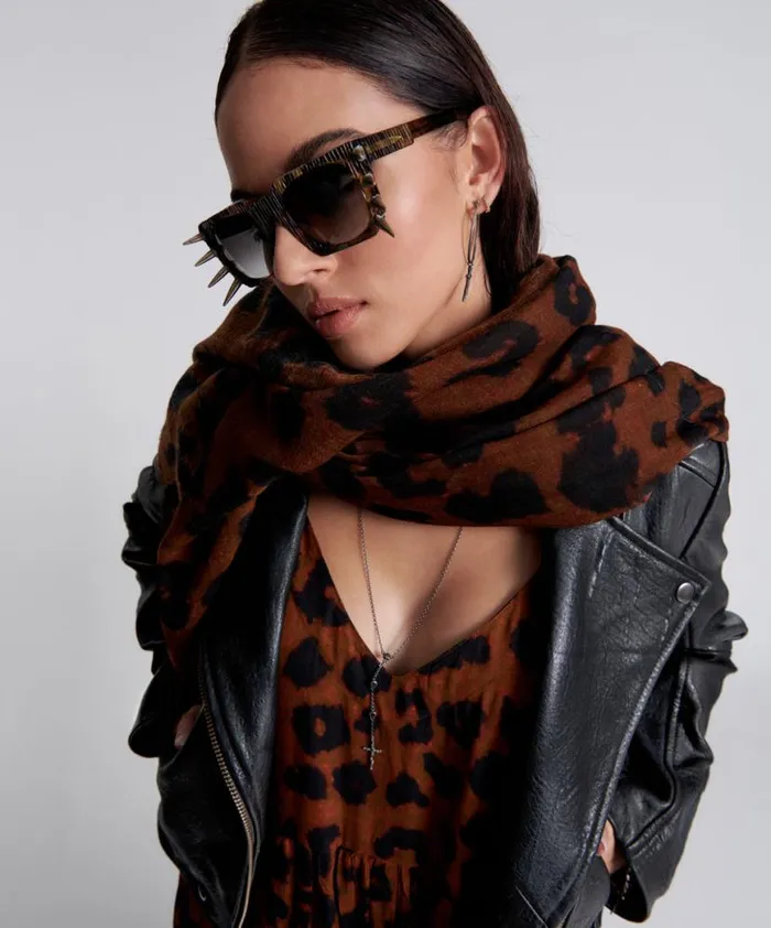 Women One Teaspoon Headwear ANIMAL ANARCHY WOOL SCARF Women One Teaspoon Headwear ANIMAL ANARCHY WOOL SCARF