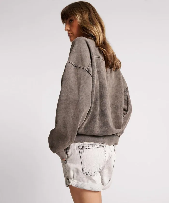 Women One Teaspoon Hoodies And Sweats CHARCOAL BOWER BIRD RETRO SWEATER Women One Teaspoon Hoodies And Sweats CHARCOAL BOWER BIRD RETRO SWEATER