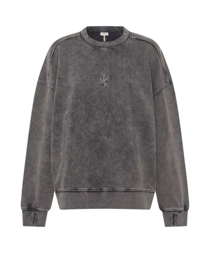 Women One Teaspoon Hoodies And Sweats CHARCOAL BOWER BIRD RETRO SWEATER Women One Teaspoon Hoodies And Sweats CHARCOAL BOWER BIRD RETRO SWEATER