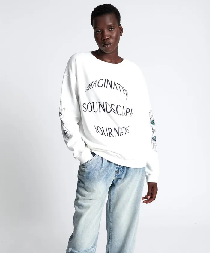 Women One Teaspoon Hoodies And Sweats DEEPER SOUNDS HAND OF WISDOM SWEATER Women One Teaspoon Hoodies And Sweats DEEPER SOUNDS HAND OF WISDOM SWEATER