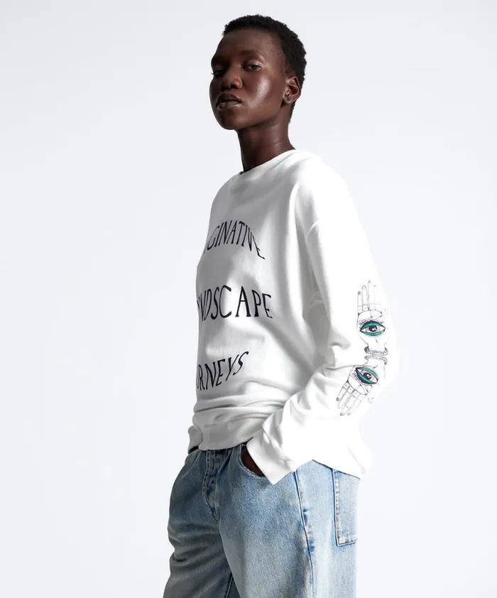 Women One Teaspoon Hoodies And Sweats DEEPER SOUNDS HAND OF WISDOM SWEATER Women One Teaspoon Hoodies And Sweats DEEPER SOUNDS HAND OF WISDOM SWEATER
