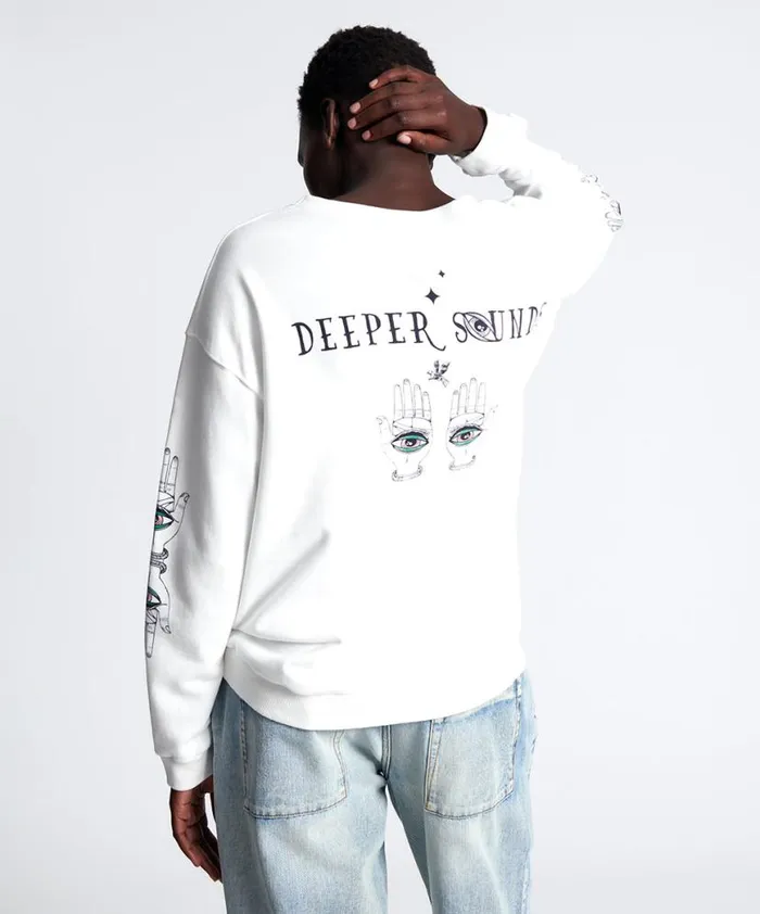Women One Teaspoon Hoodies And Sweats DEEPER SOUNDS HAND OF WISDOM SWEATER Women One Teaspoon Hoodies And Sweats DEEPER SOUNDS HAND OF WISDOM SWEATER