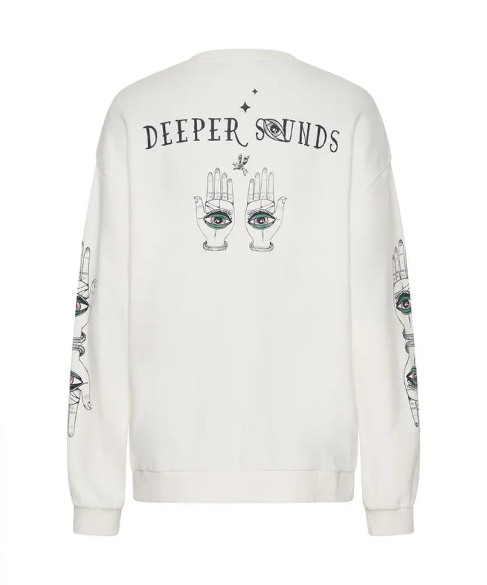Women One Teaspoon Hoodies And Sweats DEEPER SOUNDS HAND OF WISDOM SWEATER Women One Teaspoon Hoodies And Sweats DEEPER SOUNDS HAND OF WISDOM SWEATER