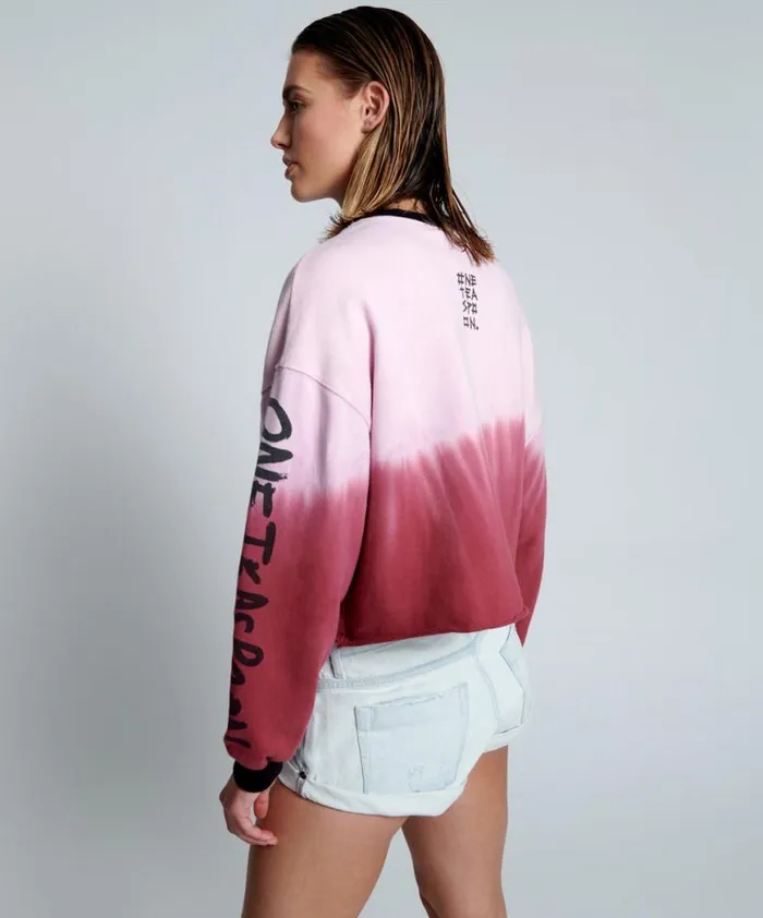 Women One Teaspoon Hoodies And Sweats FROM THE STARS DIPPED CROPPED SWEATER Women One Teaspoon Hoodies And Sweats FROM THE STARS DIPPED CROPPED SWEATER