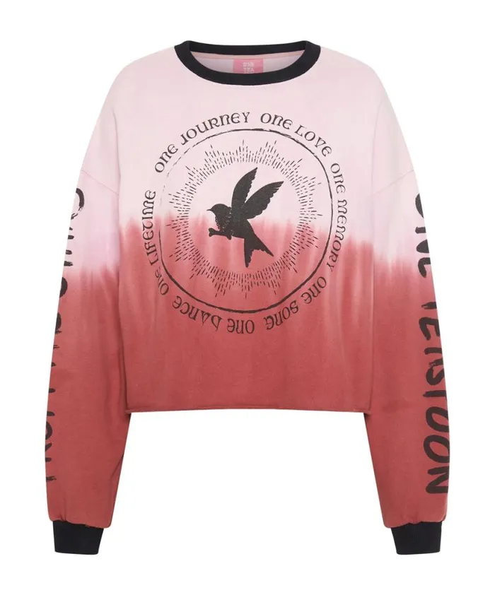 Women One Teaspoon Hoodies And Sweats FROM THE STARS DIPPED CROPPED SWEATER Women One Teaspoon Hoodies And Sweats FROM THE STARS DIPPED CROPPED SWEATER