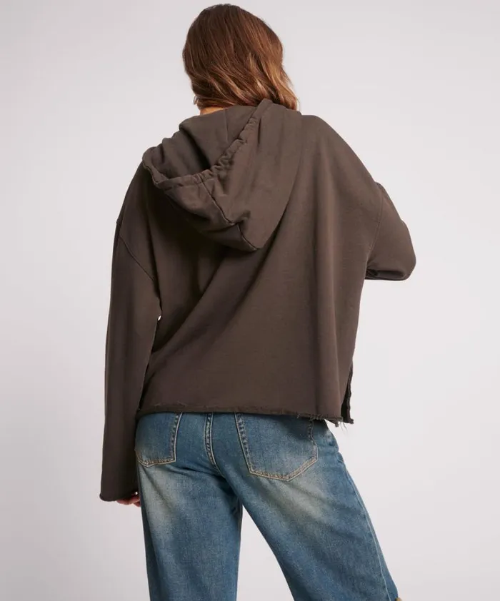 Women One Teaspoon Hoodies And Sweats GRAFFITI BIRD OVERSIZED POCKET HOODIE