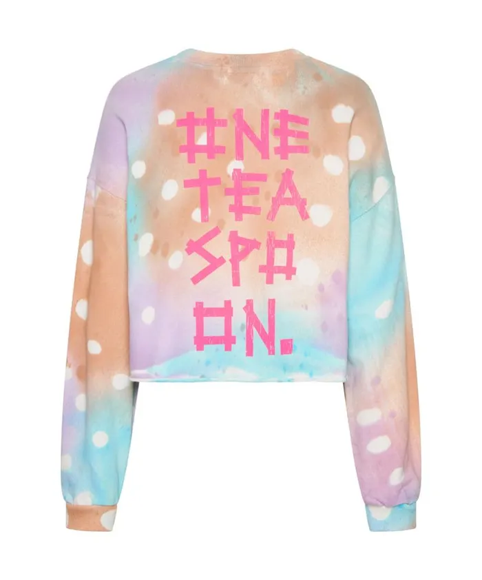 Women One Teaspoon Hoodies And Sweats GRAFFITI TIE DYE CROPPED SWEAT Women One Teaspoon Hoodies And Sweats GRAFFITI TIE DYE CROPPED SWEAT