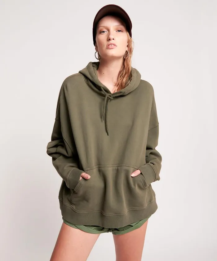 Women One Teaspoon Hoodies And Sweats LIGHTNING BOLT KHAKI BATWING HOODY Women One Teaspoon Hoodies And Sweats LIGHTNING BOLT KHAKI BATWING HOODY