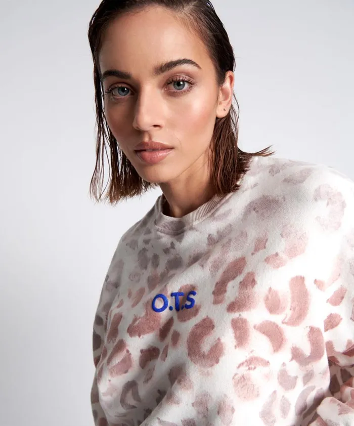 Women One Teaspoon Hoodies And Sweats OTS COMMUTER CROP SWEATER PINK Women One Teaspoon Hoodies And Sweats OTS COMMUTER CROP SWEATER PINK