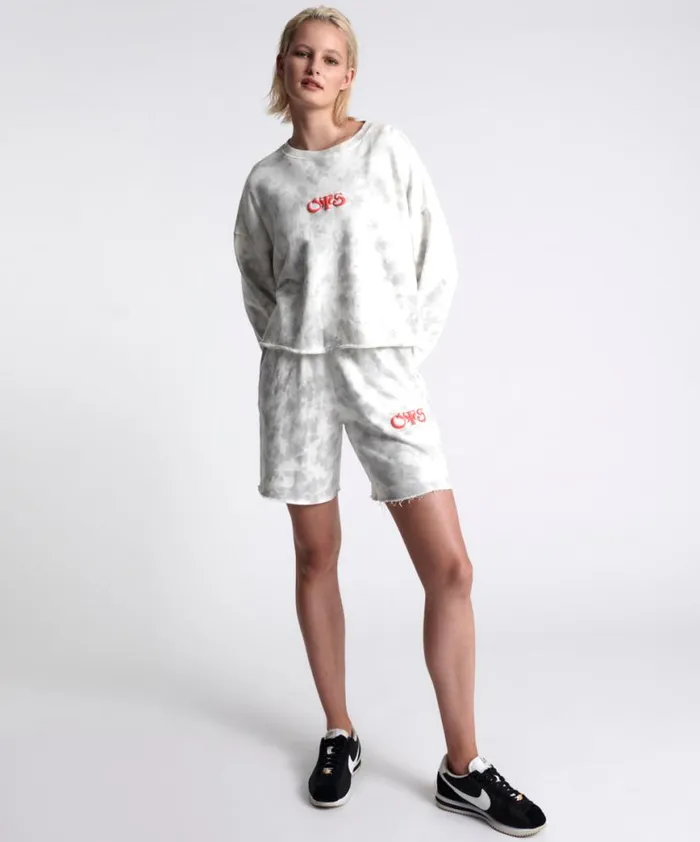 Women One Teaspoon Hoodies And Sweats OTS COMMUTER CROP SWEATER WHITE Women One Teaspoon Hoodies And Sweats OTS COMMUTER CROP SWEATER WHITE