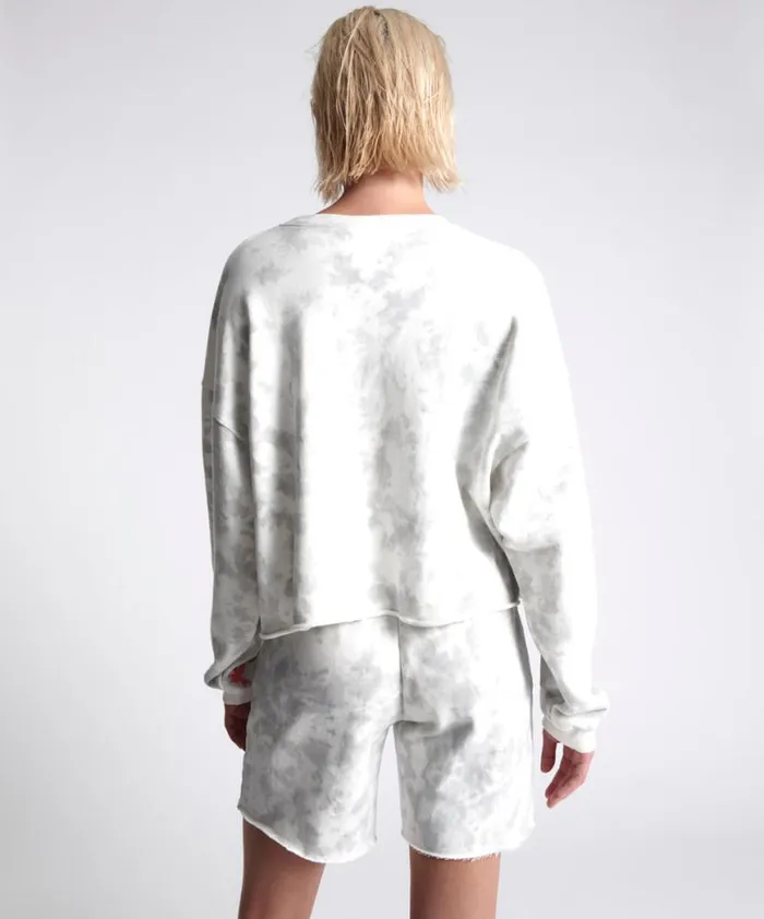Women One Teaspoon Hoodies And Sweats OTS COMMUTER CROP SWEATER WHITE Women One Teaspoon Hoodies And Sweats OTS COMMUTER CROP SWEATER WHITE