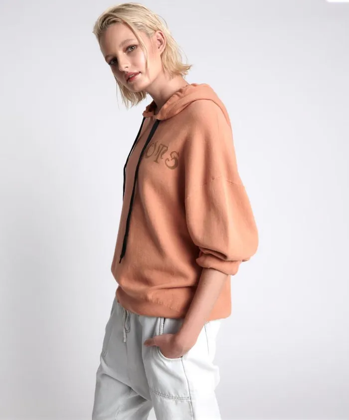 Women One Teaspoon Hoodies And Sweats OTS RECOVERY HOODY BROWN Women One Teaspoon Hoodies And Sweats OTS RECOVERY HOODY BROWN