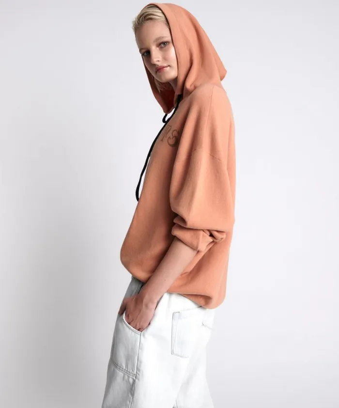 Women One Teaspoon Hoodies And Sweats OTS RECOVERY HOODY BROWN Women One Teaspoon Hoodies And Sweats OTS RECOVERY HOODY BROWN
