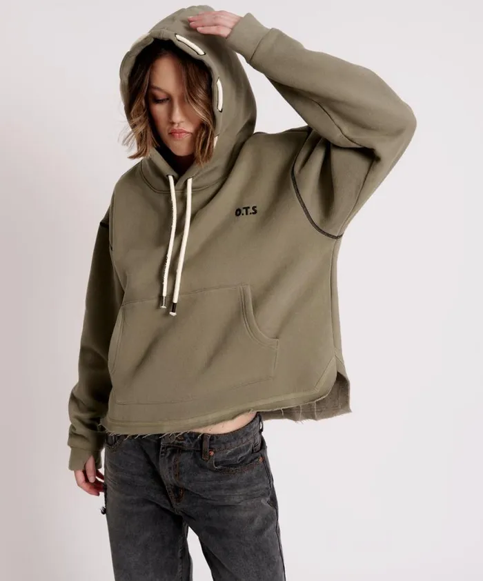 Women One Teaspoon Hoodies And Sweats OTS THREADED LOGO HOODY